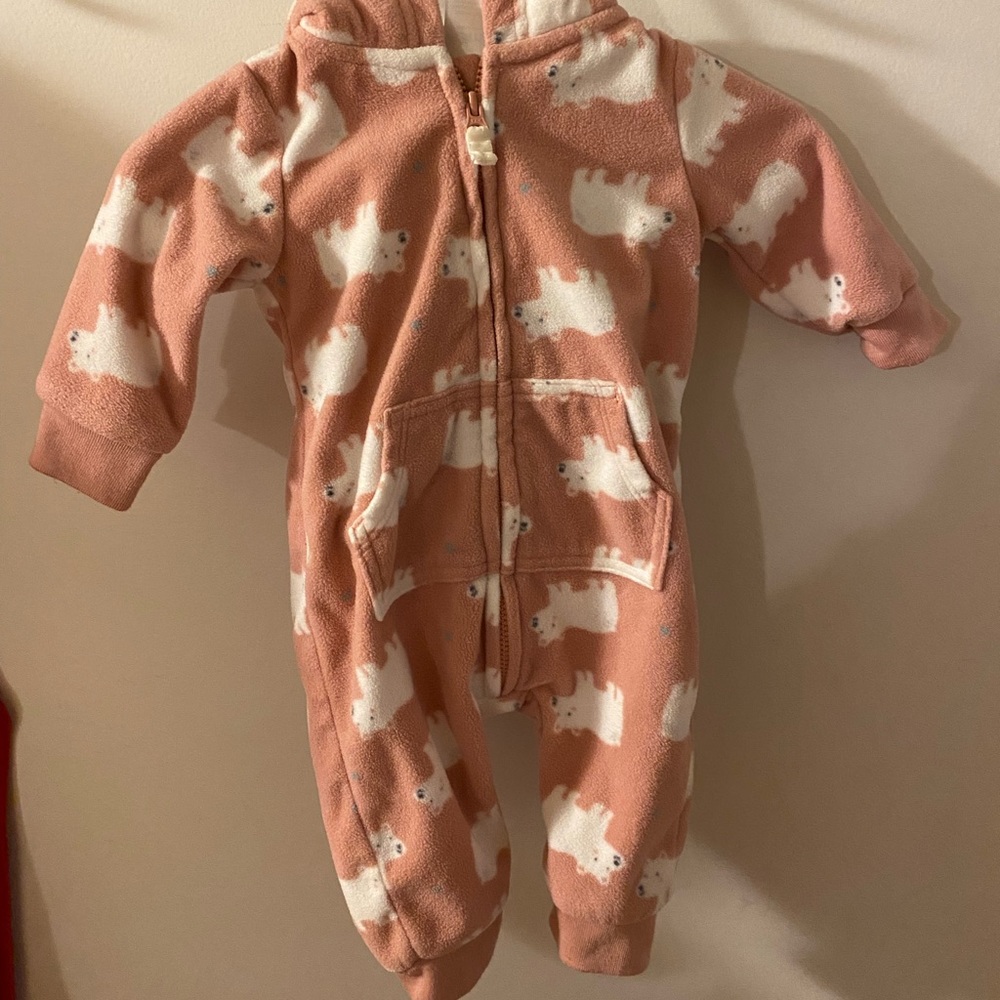 Hooded baby girl snow suit/winter outfit size 3m